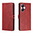 Custodia Portafoglio In Pelle Cover con Supporto H02X per Realme 10 Pro+ Plus 5G Rosso