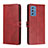 Custodia Portafoglio In Pelle Cover con Supporto H02X per Samsung Galaxy M52 5G Rosso