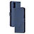 Custodia Portafoglio In Pelle Cover con Supporto H02X per Xiaomi Poco M3 Blu