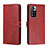 Custodia Portafoglio In Pelle Cover con Supporto H02X per Xiaomi Poco X4 NFC Rosso
