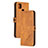 Custodia Portafoglio In Pelle Cover con Supporto H02X per Xiaomi Redmi 9 India Marrone Chiaro