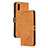 Custodia Portafoglio In Pelle Cover con Supporto H02X per Xiaomi Redmi 9A Marrone Chiaro