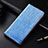 Custodia Portafoglio In Pelle Cover con Supporto H03 per Apple iPhone 13 Pro Max Cielo Blu