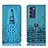 Custodia Portafoglio In Pelle Cover con Supporto H03P per Motorola Moto Edge S30 5G Cielo Blu