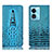 Custodia Portafoglio In Pelle Cover con Supporto H03P per Oppo A97 5G Cielo Blu