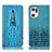Custodia Portafoglio In Pelle Cover con Supporto H03P per Oppo Find X5 Pro 5G Cielo Blu