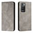 Custodia Portafoglio In Pelle Cover con Supporto H03X per Xiaomi Redmi 10 (2022) Grigio