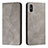 Custodia Portafoglio In Pelle Cover con Supporto H03X per Xiaomi Redmi 9A Grigio