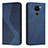 Custodia Portafoglio In Pelle Cover con Supporto H03X per Xiaomi Redmi Note 9 Blu