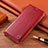 Custodia Portafoglio In Pelle Cover con Supporto H04P per Asus ROG Phone 5s Pro Rosso