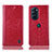 Custodia Portafoglio In Pelle Cover con Supporto H04P per Motorola Moto Edge Plus (2022) 5G Rosso