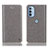 Custodia Portafoglio In Pelle Cover con Supporto H04P per Motorola Moto G31 Grigio