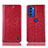 Custodia Portafoglio In Pelle Cover con Supporto H04P per Motorola Moto G51 5G Rosso