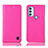 Custodia Portafoglio In Pelle Cover con Supporto H04P per Motorola Moto G71 5G Rosa Caldo