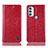 Custodia Portafoglio In Pelle Cover con Supporto H04P per Motorola Moto G71 5G Rosso