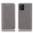 Custodia Portafoglio In Pelle Cover con Supporto H04P per Oppo Find X3 Pro 5G Grigio