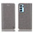 Custodia Portafoglio In Pelle Cover con Supporto H04P per Oppo Reno6 5G Grigio