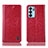 Custodia Portafoglio In Pelle Cover con Supporto H04P per Oppo Reno6 5G Rosso