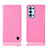 Custodia Portafoglio In Pelle Cover con Supporto H04P per Oppo Reno6 Pro+ Plus 5G Rosa