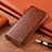 Custodia Portafoglio In Pelle Cover con Supporto H04P per Sony Xperia Ace II Marrone