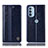 Custodia Portafoglio In Pelle Cover con Supporto H05P per Motorola Moto G31 Blu