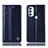 Custodia Portafoglio In Pelle Cover con Supporto H05P per Motorola Moto G71 5G Blu