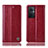 Custodia Portafoglio In Pelle Cover con Supporto H05P per OnePlus Nord N20 5G Rosso
