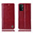 Custodia Portafoglio In Pelle Cover con Supporto H05P per OnePlus Nord N200 5G Rosso