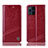 Custodia Portafoglio In Pelle Cover con Supporto H05P per Oppo Find X3 5G Rosso