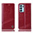 Custodia Portafoglio In Pelle Cover con Supporto H05P per Oppo Reno6 5G Rosso