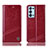 Custodia Portafoglio In Pelle Cover con Supporto H05P per Oppo Reno6 Pro 5G Rosso