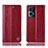 Custodia Portafoglio In Pelle Cover con Supporto H05P per Oppo Reno7 Pro 5G Rosso