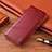 Custodia Portafoglio In Pelle Cover con Supporto H05P per Samsung Galaxy A6 Plus (2018) Rosso