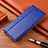 Custodia Portafoglio In Pelle Cover con Supporto H05P per Samsung Galaxy S21 FE 5G Blu