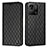 Custodia Portafoglio In Pelle Cover con Supporto H05X per Xiaomi Redmi 9 India Nero