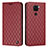 Custodia Portafoglio In Pelle Cover con Supporto H05X per Xiaomi Redmi Note 9 Rosso