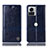 Custodia Portafoglio In Pelle Cover con Supporto H06P per Motorola Moto Edge X30 Pro 5G Blu