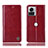 Custodia Portafoglio In Pelle Cover con Supporto H06P per Motorola Moto Edge X30 Pro 5G Rosso