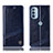 Custodia Portafoglio In Pelle Cover con Supporto H06P per Motorola Moto G41 Blu