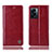 Custodia Portafoglio In Pelle Cover con Supporto H06P per OnePlus Nord N300 5G Rosso