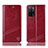 Custodia Portafoglio In Pelle Cover con Supporto H06P per Oppo A55 5G Rosso