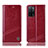 Custodia Portafoglio In Pelle Cover con Supporto H06P per Oppo A56 5G Rosso