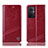 Custodia Portafoglio In Pelle Cover con Supporto H06P per Oppo A96 5G Rosso