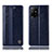 Custodia Portafoglio In Pelle Cover con Supporto H06P per Oppo F19 Pro+ Plus 5G Blu