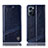 Custodia Portafoglio In Pelle Cover con Supporto H06P per Oppo Find X5 Lite 5G Blu