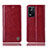 Custodia Portafoglio In Pelle Cover con Supporto H06P per Oppo K9X 5G Rosso