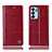 Custodia Portafoglio In Pelle Cover con Supporto H06P per Oppo Reno6 5G Rosso