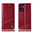 Custodia Portafoglio In Pelle Cover con Supporto H06P per Oppo Reno7 SE 5G Rosso