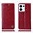 Custodia Portafoglio In Pelle Cover con Supporto H06P per Oppo Reno8 5G Rosso