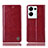 Custodia Portafoglio In Pelle Cover con Supporto H06P per Oppo Reno8 Pro 5G Rosso
